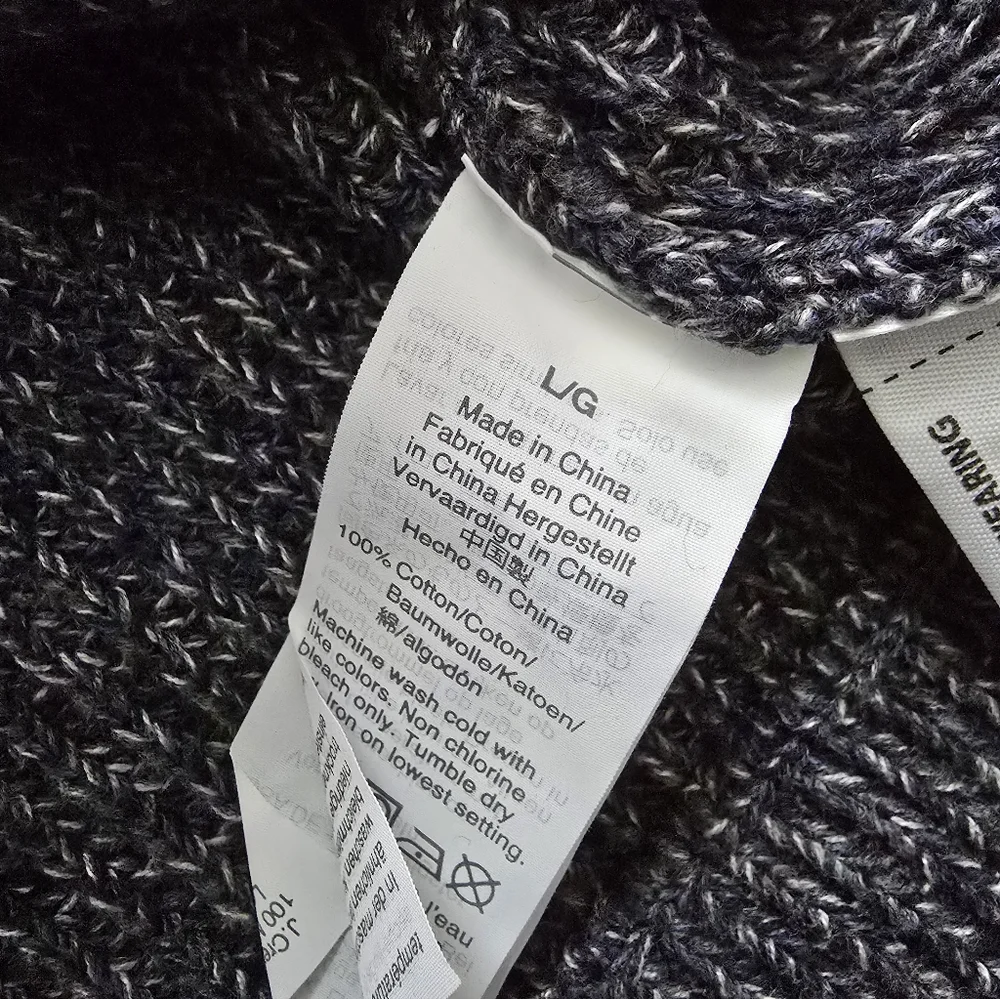 J Crew Marled cotton mockneck cardigan sweater Large